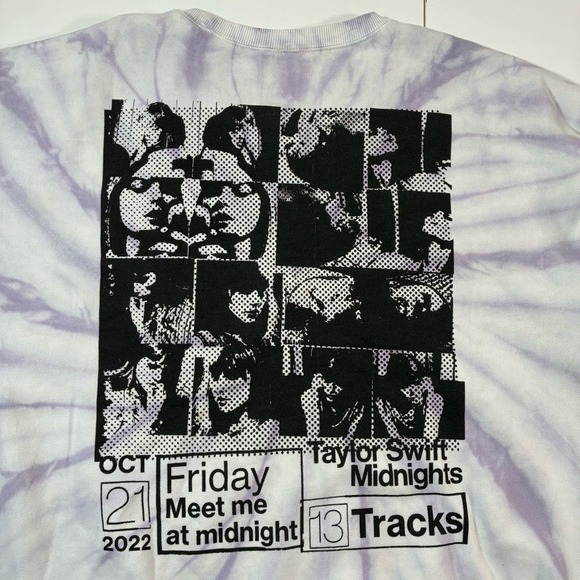 Taylor Swift Tops - Taylor Swift Midnights Lavender Spiral Tie Dye Crewneck Sweatshirt XL Swiftie